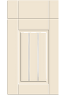 Beige cabinet door with a central panel on a white background