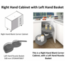 1000 Corner Base Pull Out LH  | Anthracite