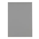A sample door from Jayline in Supermatt Dust Grey color, showing a full wrap door with a continuous laminate on top edge, face, and bottom edge of the door.