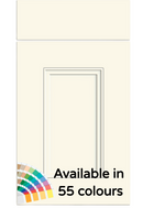 White cabinet door with a color swatch indicating multiple color options.