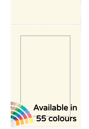 Color swatch with text 'Available in 55 colours' on a beige background