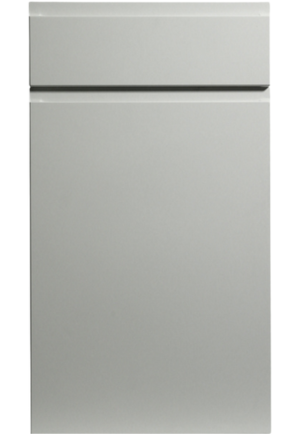 Stainless steel refrigerator door on a white background