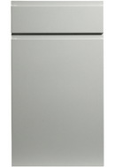 Stainless steel refrigerator door on a white background