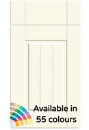 Cabinet door with color swatch indicating available colors