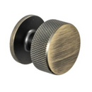 Knurled Knob Kitchen Handle | Aged Brass