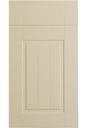 Beige cabinet door with a subtle pattern on a white background