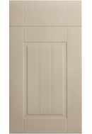 Beige cabinet door with a subtle pattern on a white background
