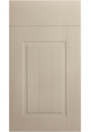 Beige cabinet door with a subtle pattern on a white background