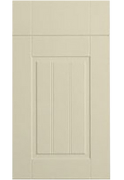 Beige cabinet door with a subtle pattern on a white background