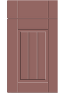 Brown cabinet door with a rectangular design on a white background