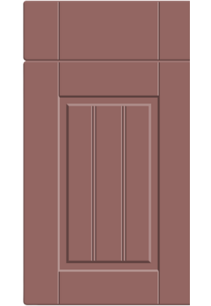 Brown cabinet door with a rectangular design on a white background