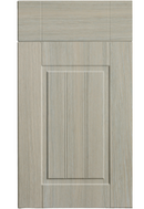 Wooden cabinet door with a horizontal grain pattern on a white background