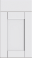 A supermatt white classic shaker style cabinet door with a square panel design.