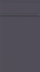 A supermatt indigo blue cabinet door with a J-Pull handle design.