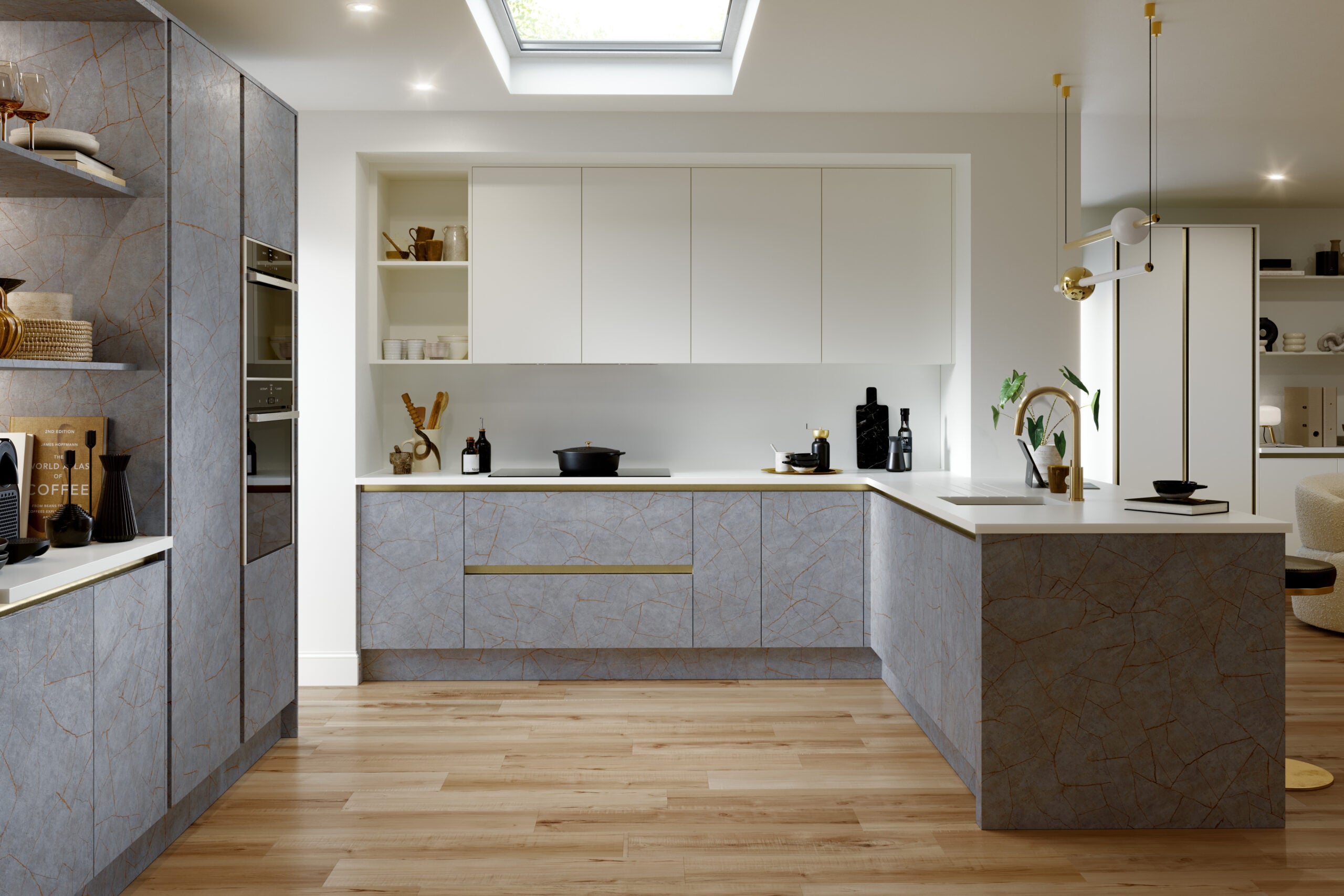Valore Slab Door | Porcelain Gold Grey