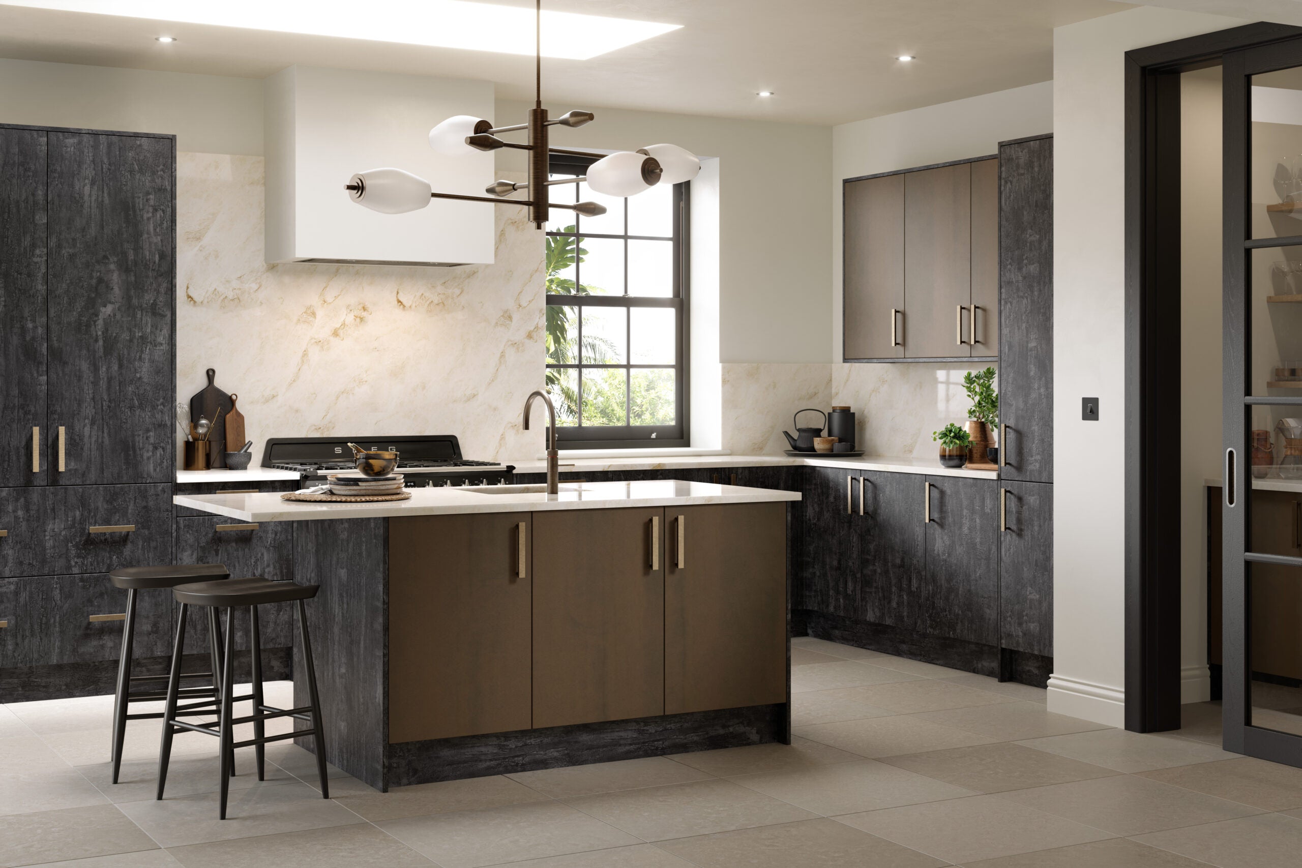 Valore Slab Door | Tigerwood Nero