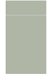 Two light green cabinet doors on a white background