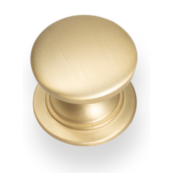 Gold cabinet knob on a white background