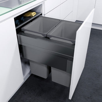 Pull Out Waste Bin | 500mm | Lava Grey
