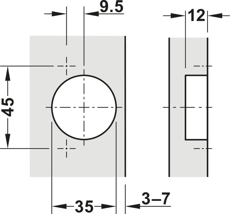 Metalla 540 - 110 Degree Soft Close Hinge & Plate