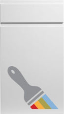 A white door with a paintbrush graphic indicating it is paintable.