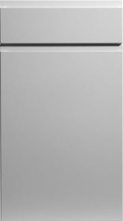 A simple yet elegant matt porcelain white cabinet door with a closed design.