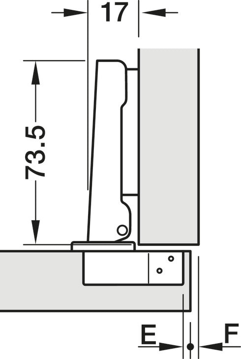 Metalla 540 - 110 Degree Soft Close Hinge & Plate