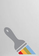 A paintable vinyl color swatch showing a paintbrush with a color spectrum below.