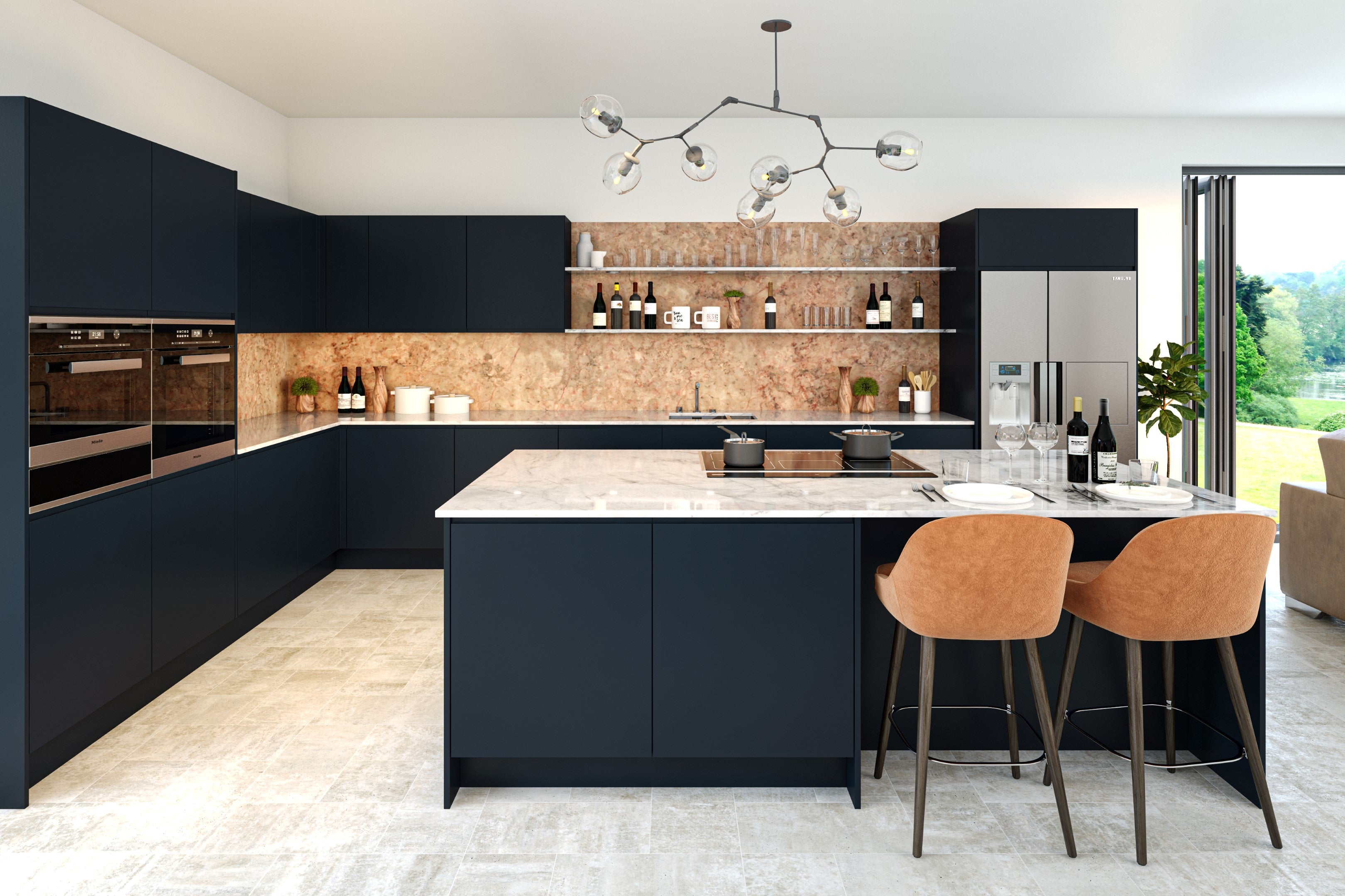 Indigo Blue supermatt jayline kitchen