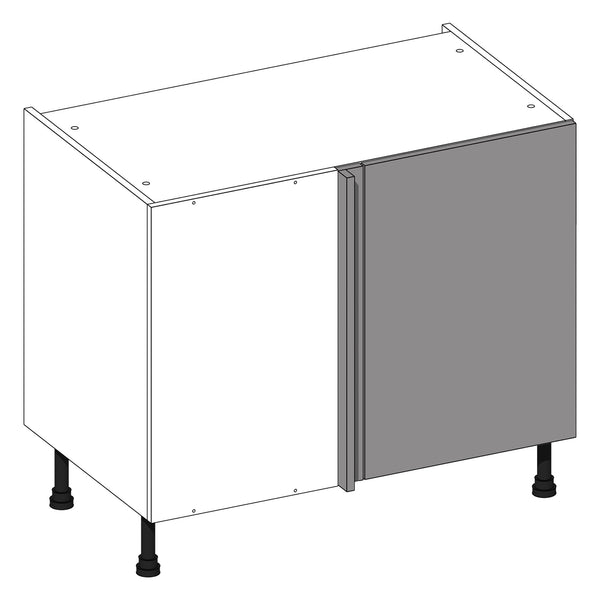 Firbeck Supermatt Light Grey | Urban Oak Blind Corner Base Cabinet (Left) | 1000mm