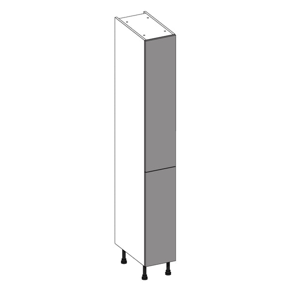 Firbeck Supergloss Dust Grey | Urban Oak Tall Pull Out Larder Cabinet | 300mm