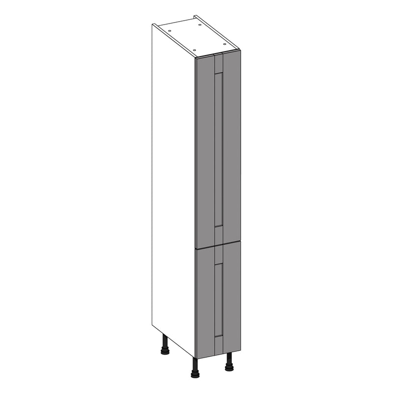 Wilton Oakgrain Graphite | White Pull Out Larder Cabinet | 300mm