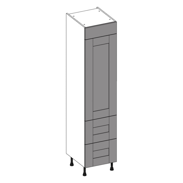 Wilton Oakgrain Azure Blue | Anthracite Tall Larder With Drawers | 500mm
