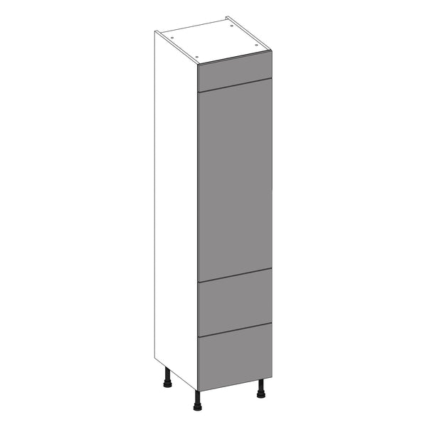 Firbeck Supergloss Dust Grey | Anthracite Tall Larder With Drawers | 500mm