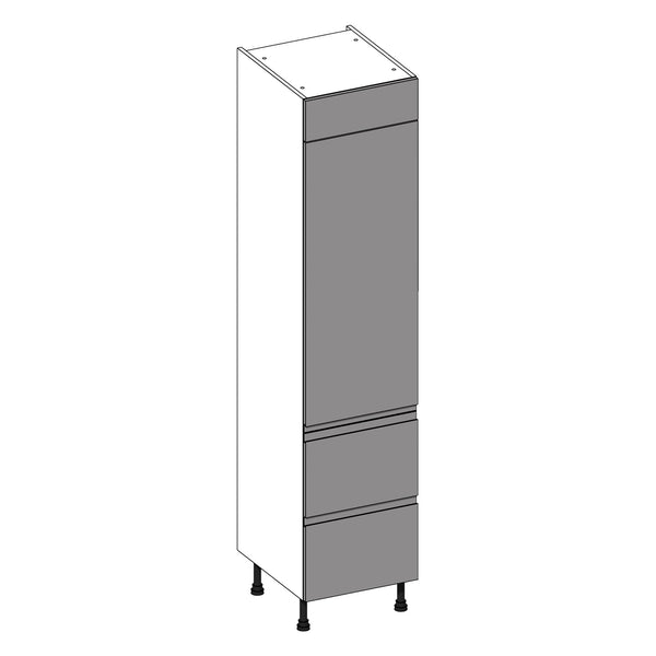 Jayline Supergloss Cashmere | Dust Grey Tall Larder With Drawers | 500mm
