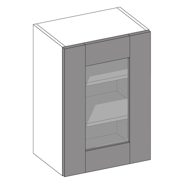 Wilton Oakgrain Dust Grey | Anthracite Wall Cabinet With Glazed Doors | 500mm