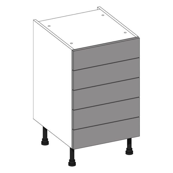Wilton Oakgrain Dust Grey | Light Grey 5 Drawer Cabinet | 500mm