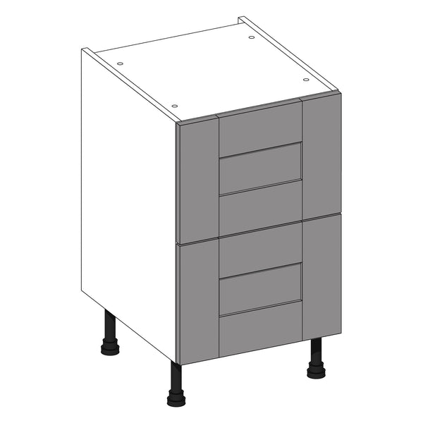 Wilton Oakgrain Graphite | White 2 Drawer Cabinet With Concealed Cutlery Drawer | 500mm
