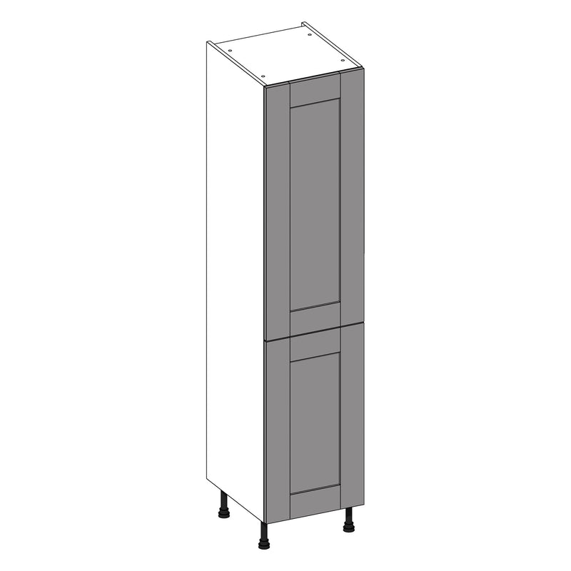 Wilton Oakgrain Graphite | Light Grey Tall Larder Cabinet | 500mm