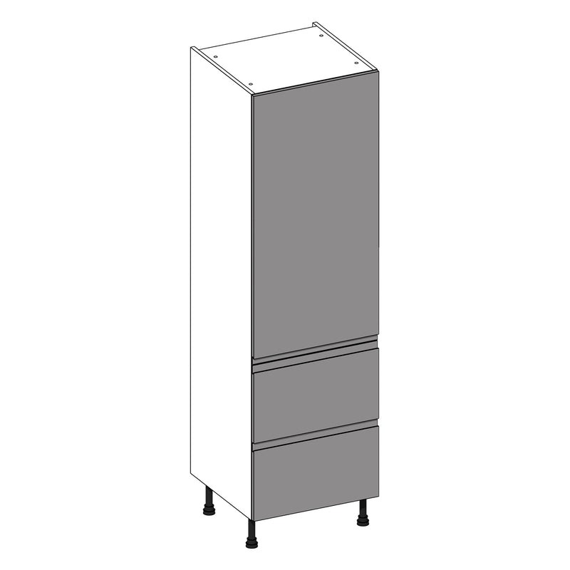 Jayline Supergloss White | Dust Grey Larder With Drawers | 600mm