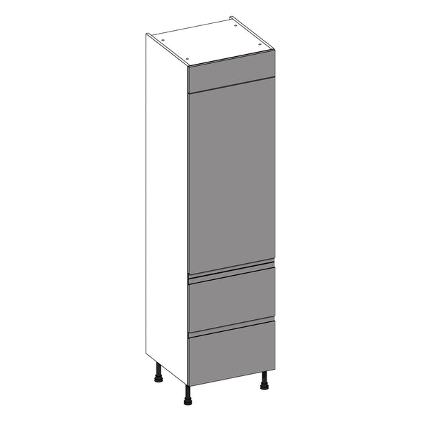 Jayline Supergloss Cashmere | Dust Grey Tall Larder With Drawers | 600mm