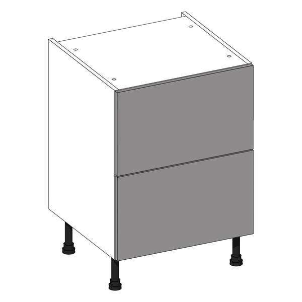 Firbeck Supermatt Light Grey | Light Grey 2 Drawer Cabinet With Concealed Cutlery Drawer | 600mm