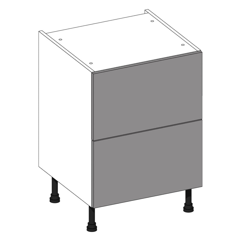 Firbeck Supermatt Dust Grey | Dust Grey 2 Drawer Cabinet With Concealed Cutlery Drawer | 600mm