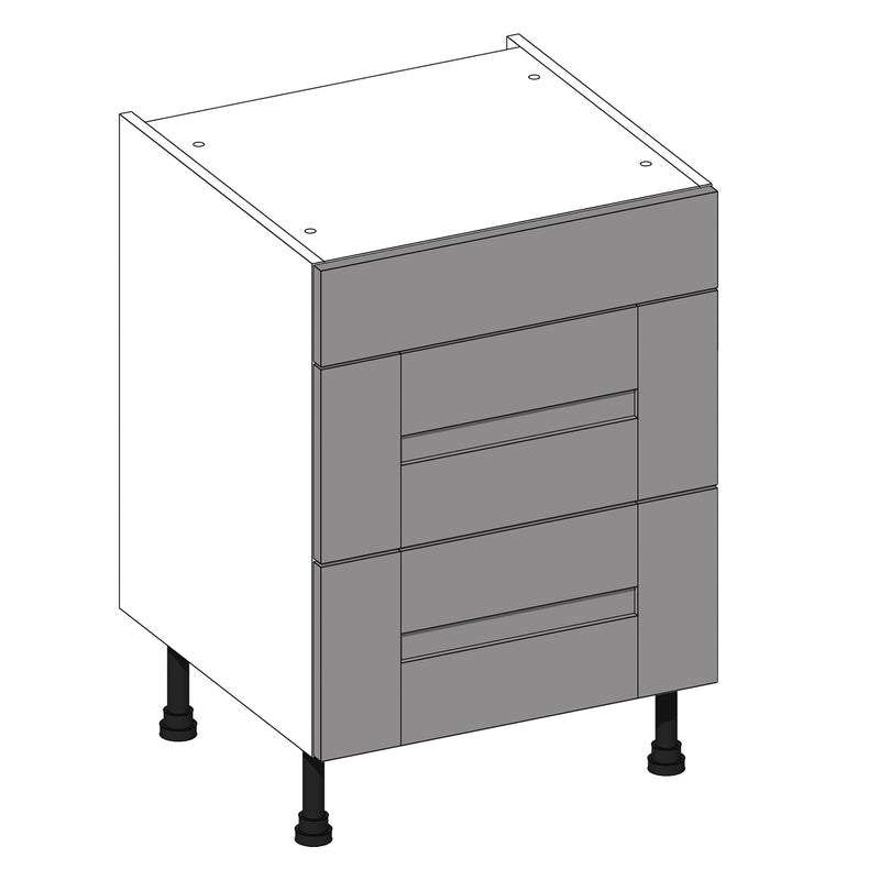 Wilton Oakgrain Light Grey | White 3 Drawer Cabinet | 600mm