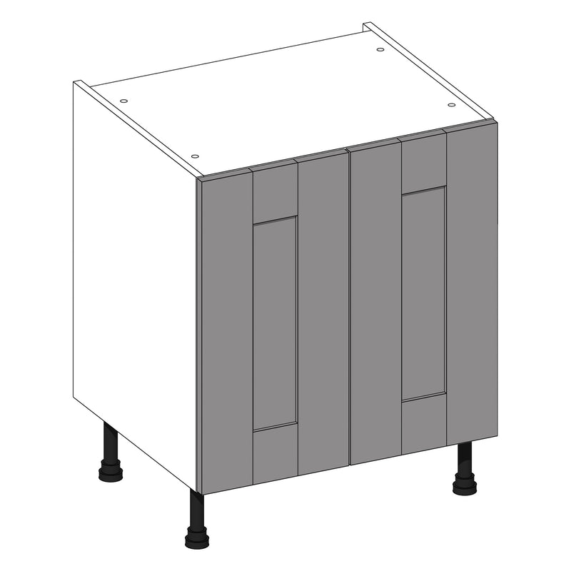 Wilton Oakgrain Light Grey | White Base Cabinet | 700mm