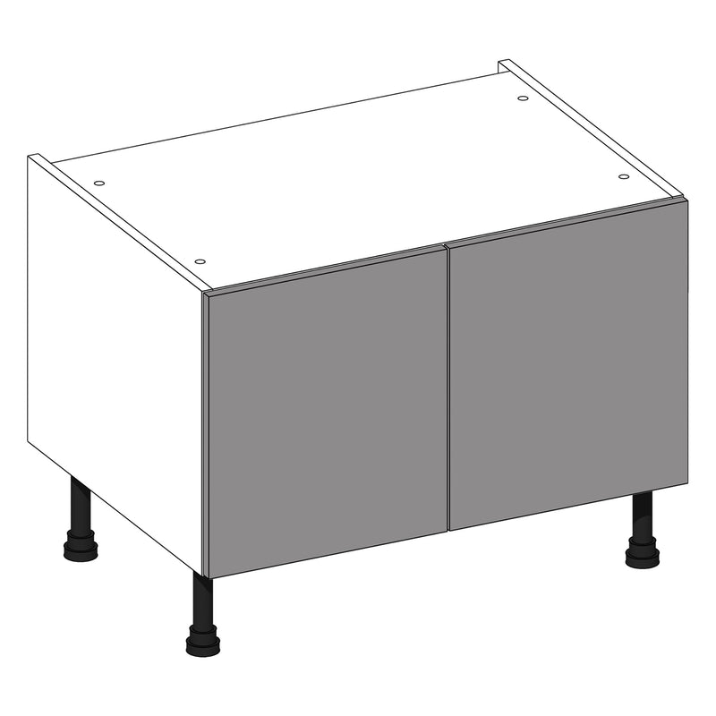 Firbeck Supergloss Light Grey | White Belfast Sink Base Cabinet | 800mm (MTO)