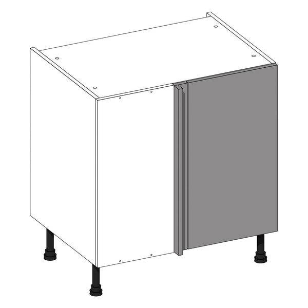 Firbeck Supermatt White | Light Grey Blind Corner Base Cabinet (Left) | 800mm