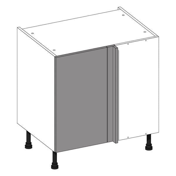 Firbeck Supermatt White | Anthracite Blind Corner Base Cabinet (Right) | 800mm