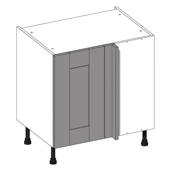 Wilton Oakgrain Graphite | Light Grey Blind Corner Base Cabinet (Right) | 800mm