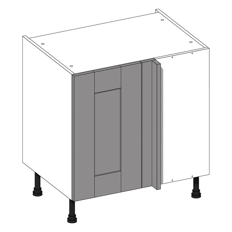 Wilton Oakgrain Light Grey | Dust Grey Blind Corner Base Cabinet (Right) | 800mm